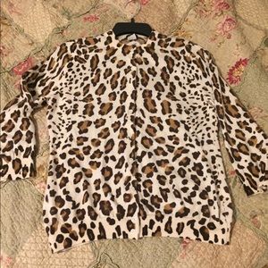 Leopard J Crew Cardigan Wool Size L